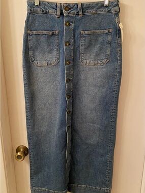 NWT- Anthropologie Pilcro Denim Button-Front Jeans Skirt